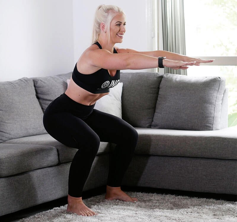 woman doing squats