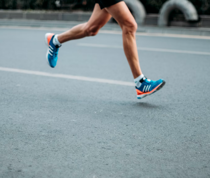 running on road