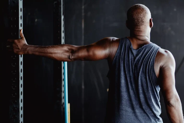 Shoulder stretching on door