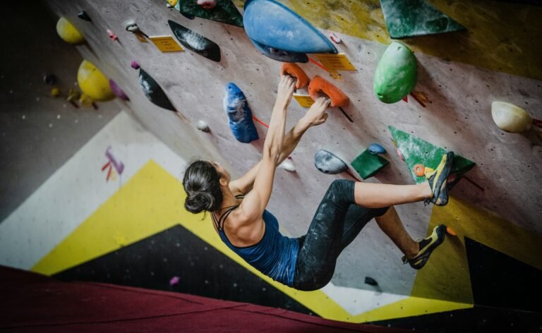 woman doing the boulders